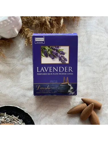 Darshan Incense Lavender (Lavanta) Geri Akış (Back Flow) Tütsü 10 Adet