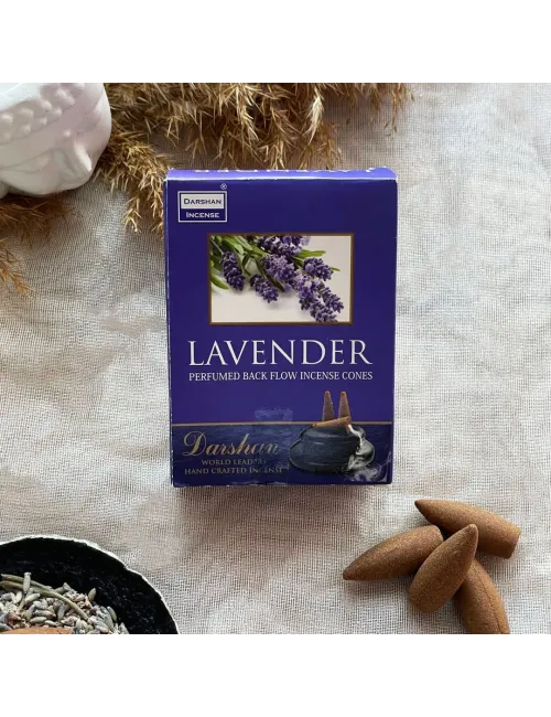 Darshan Incense Lavender (Lavanta) Geri Akış (Back Flow) Tütsü 10 Adet