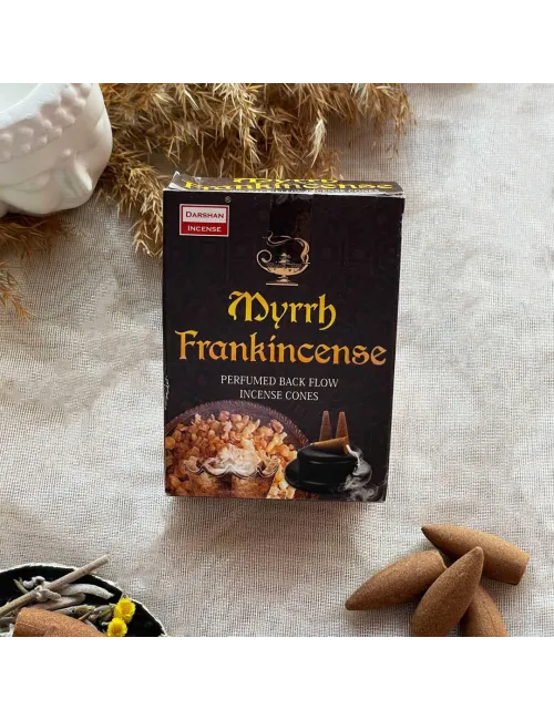 Darshan Incense Myrrh Frankincense Geri Akış (Back Flow) Tütsü 10 Adet