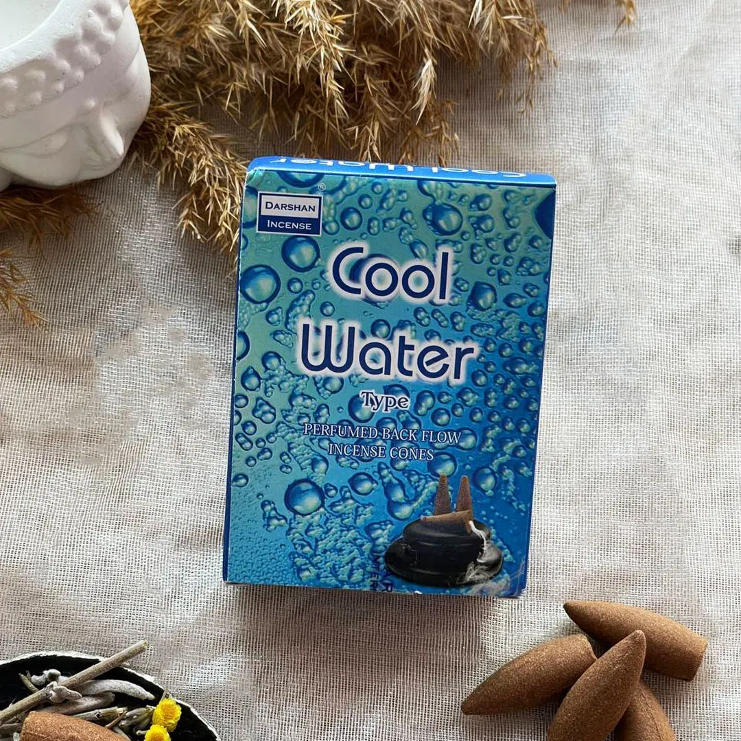 Darshan Incense Cool Water Geri Akış (Back Flow) Tütsü 10 Adet