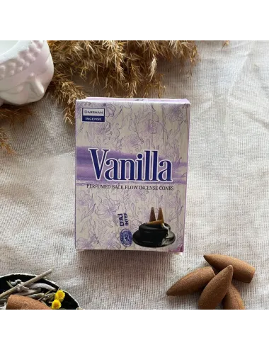 Darshan Incense Vanilla (Vanilya) Geri Akış (Back Flow) Tütsü 10 Adet