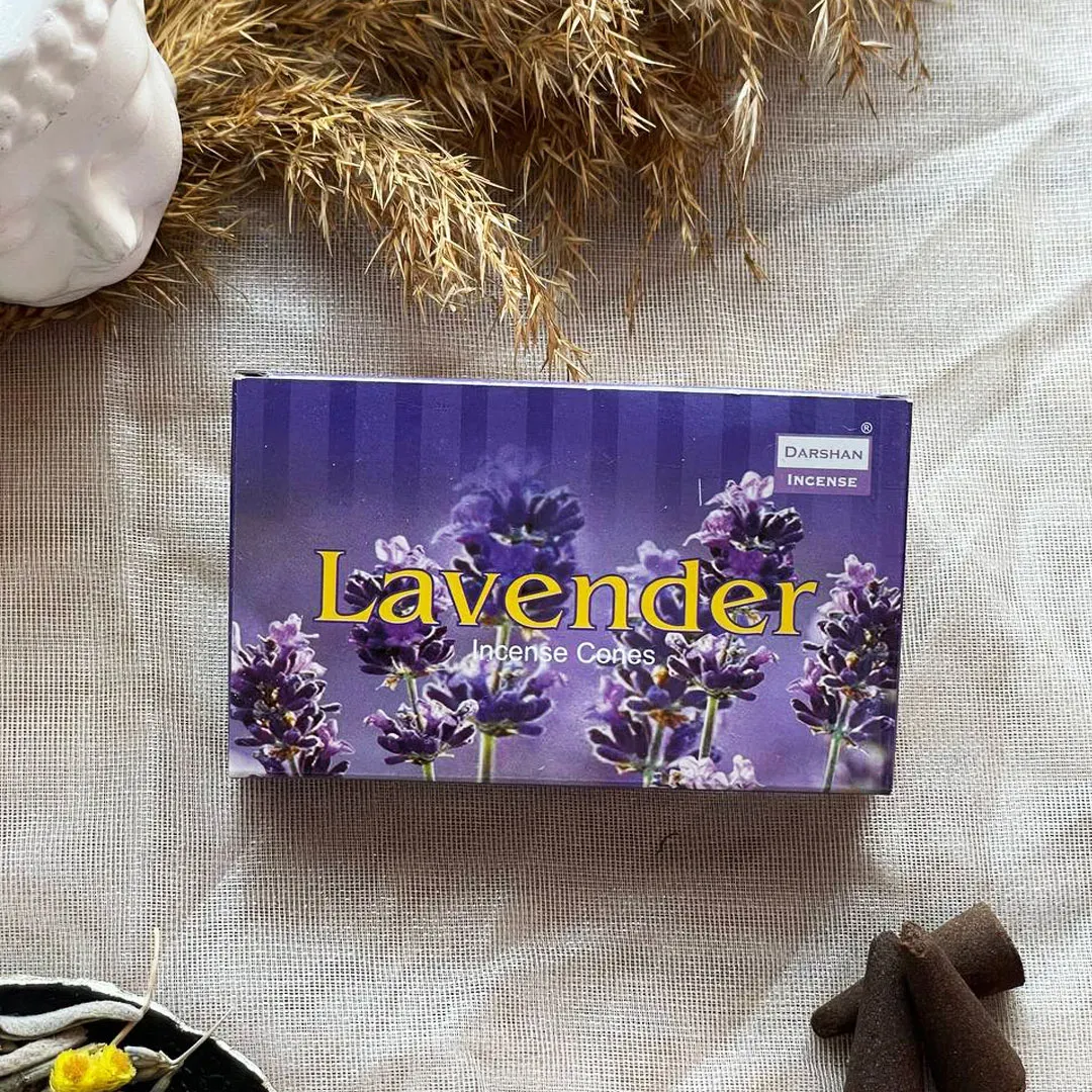 Darshan Incense Lavender (Lavanta) Konik Tütsü 10 Adet