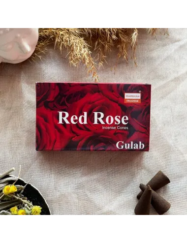 Darshan Incense Red Rose (Kırmızı Gül) Konik Tütsü 10 Adet