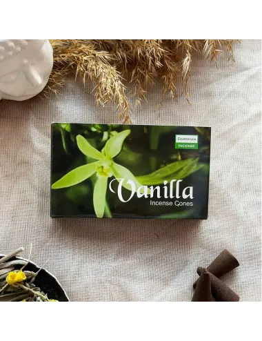 Darshan Incense Vanilla (Vanilya) Konik Tütsü 10 Adet