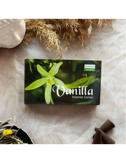 Darshan Incense Vanilla (Vanilya) Konik Tütsü 10 Adet