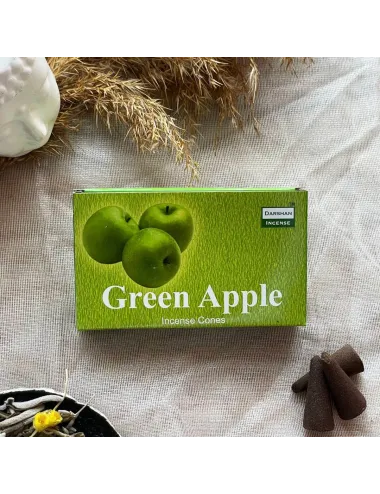 Darshan Incense Green Apple (Yeşil Elma) Konik Tütsü 10 Adet